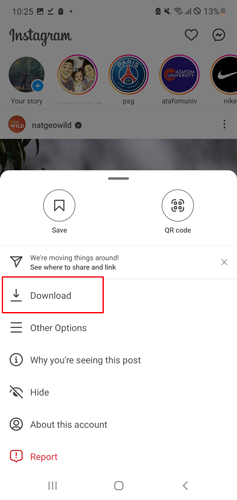 Download option black instagram app download