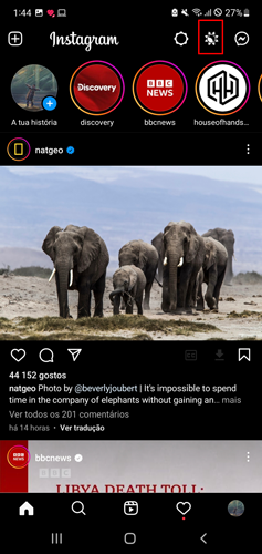 Converta Instagram GB para modo escuro